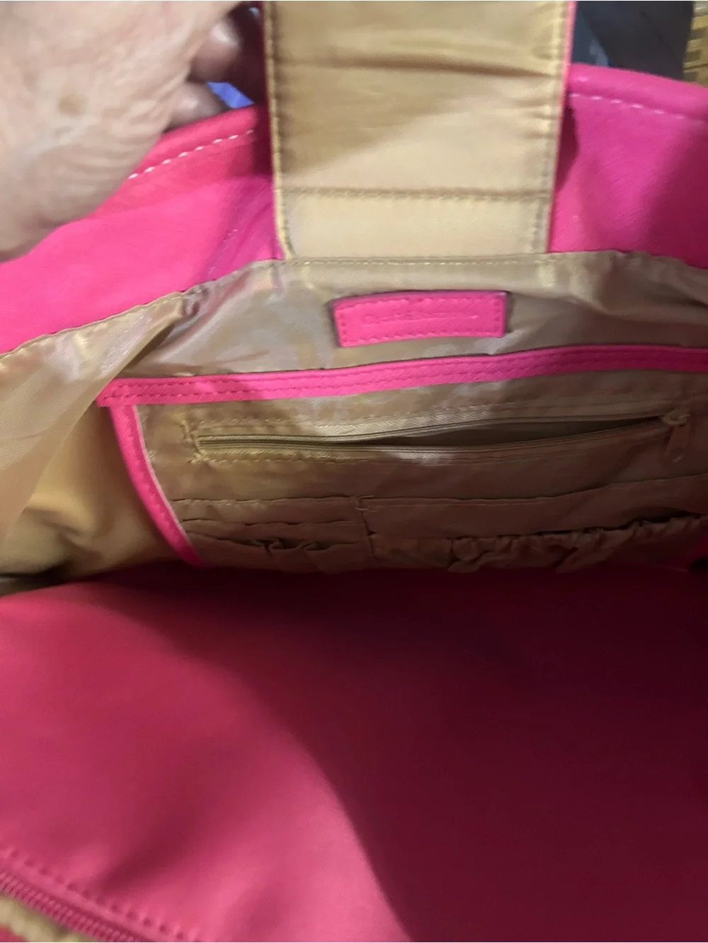 croft & barrow Hot Pink Tote Bag with Gold Hardware